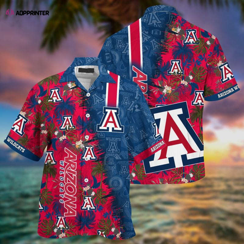 Arizona Wildcats Red Blue Tropical Summer Hawaiian Shirt