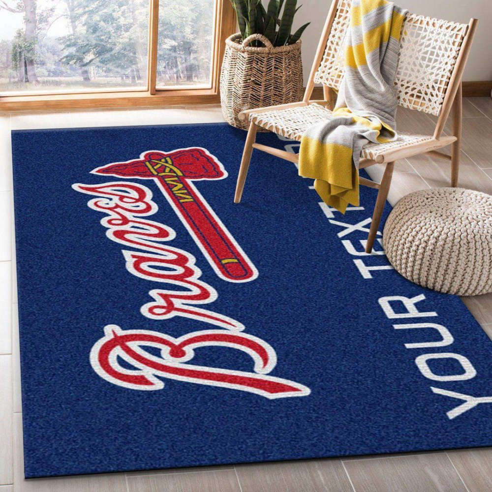 Atlanta Braves Rug Living Room Floor Decor Fan Gifts