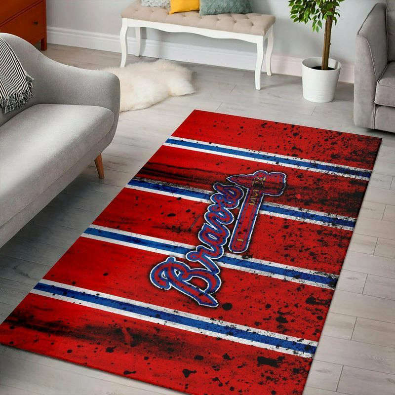 Atlanta Braves Rug Living Room Floor Decor Fan Gifts