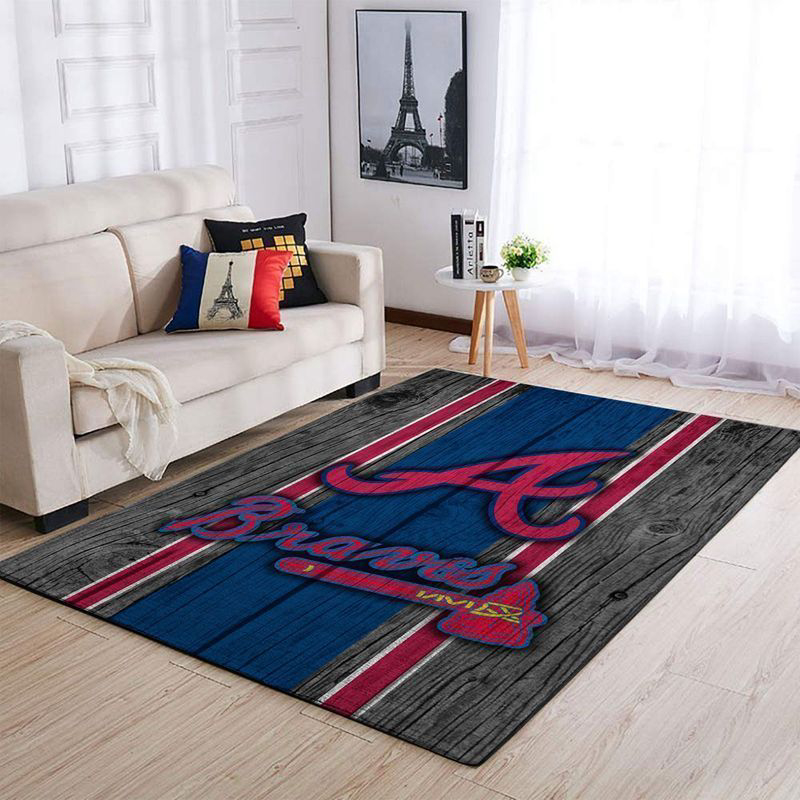 Atlanta Braves Rug Living Room Floor Decor Fan Gifts