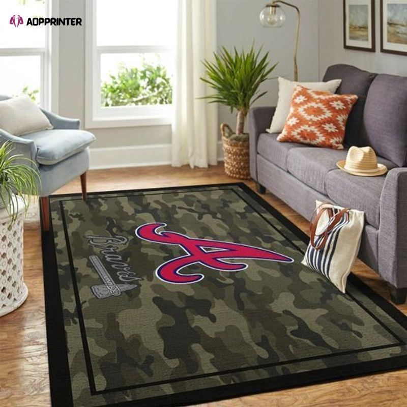 Atlanta Braves Rug Living Room Floor Decor Fan Gifts