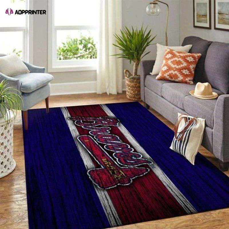 Atlanta Braves Rug Living Room Floor Decor Fan Gifts