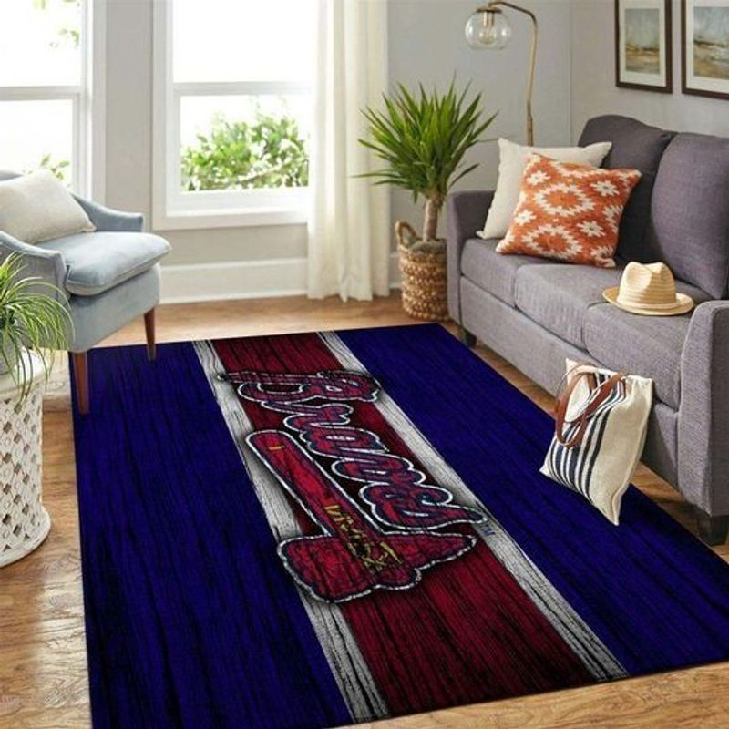 Atlanta Braves Rug Living Room Floor Decor Fan Gifts