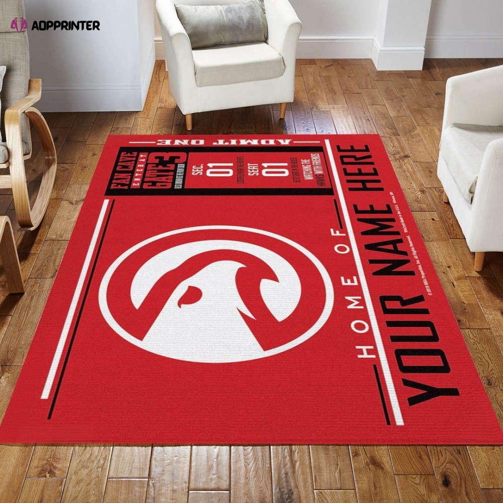 Atlanta Hawks Rug Living Room Floor Decor Fan Gifts