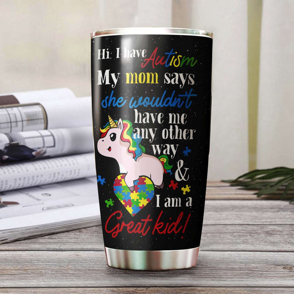Autism I Am A Great Kid Unicorn Personalized Steel Tumbler