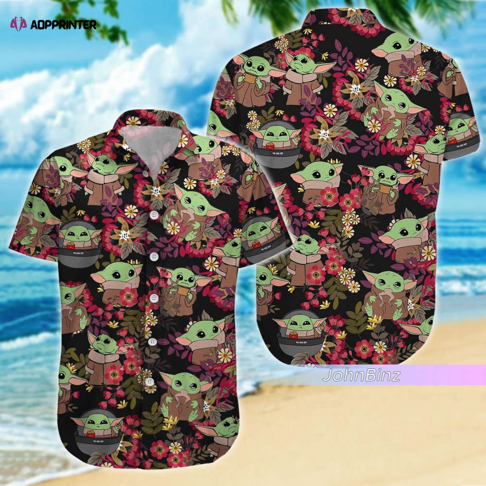 Cute Grogu Hawaiian Shirt: Baby Yoda Button Shirt & Aloha Shirts for Women – Perfect Vacation Gifts