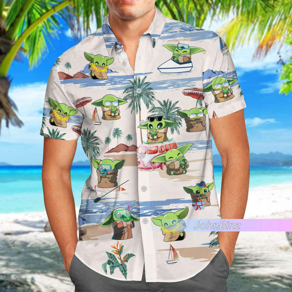 Baby Yoda Hawaiian Shirt – Grogu Button Shirt & Tropical Shorts for Men – Gifts for Him