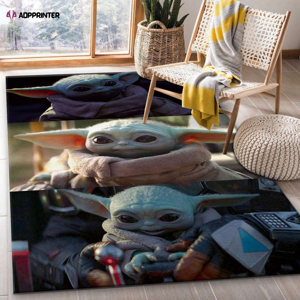 Baby Yoda The Mandalorian Star Wars Rug Living Room Floor Decor Fan Gifts