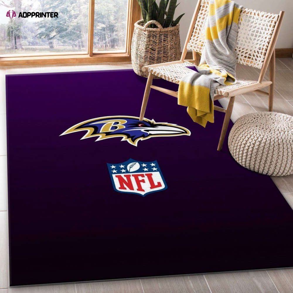 Baltimore Ravens Rug Living Room Floor Decor Fan Gifts