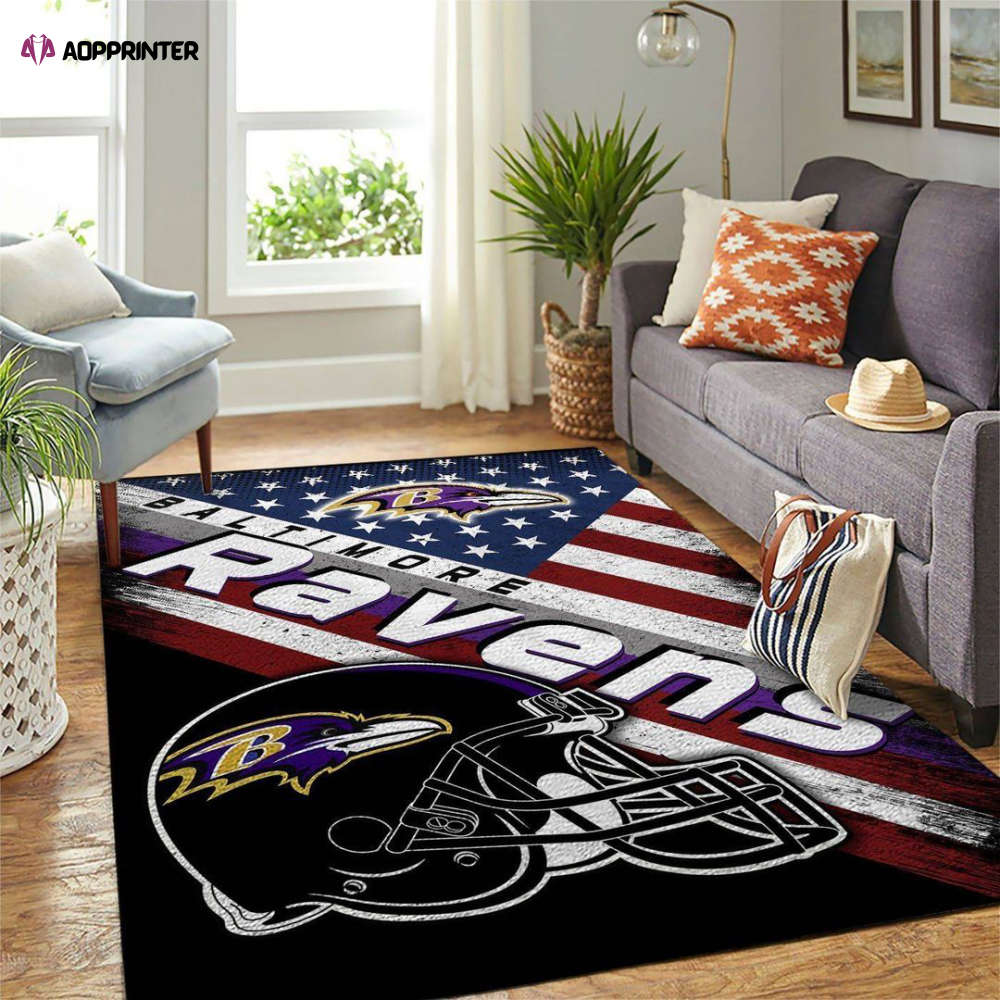 Baltimore Ravens Rug Living Room Floor Decor Fan Gifts