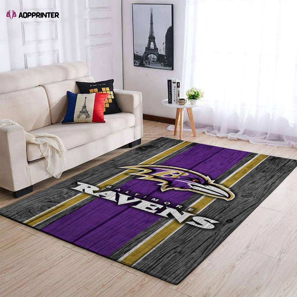 Baltimore Ravens Rug Living Room Floor Decor Fan Gifts