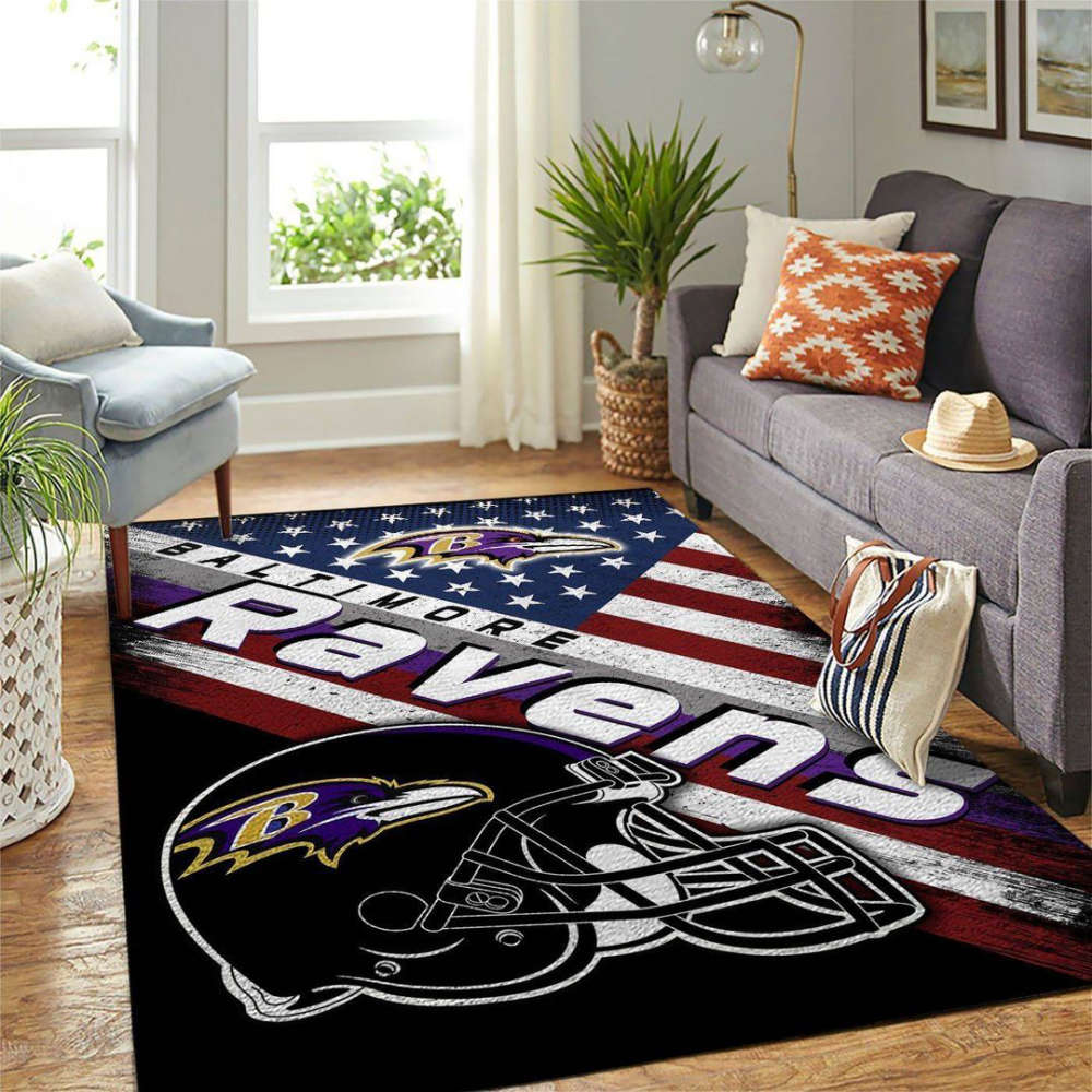 Baltimore Ravens Rug Living Room Floor Decor Fan Gifts