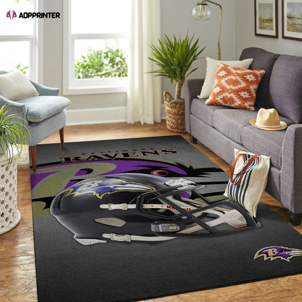 Baltimore Ravens Rug Living Room Floor Decor Fan Gifts