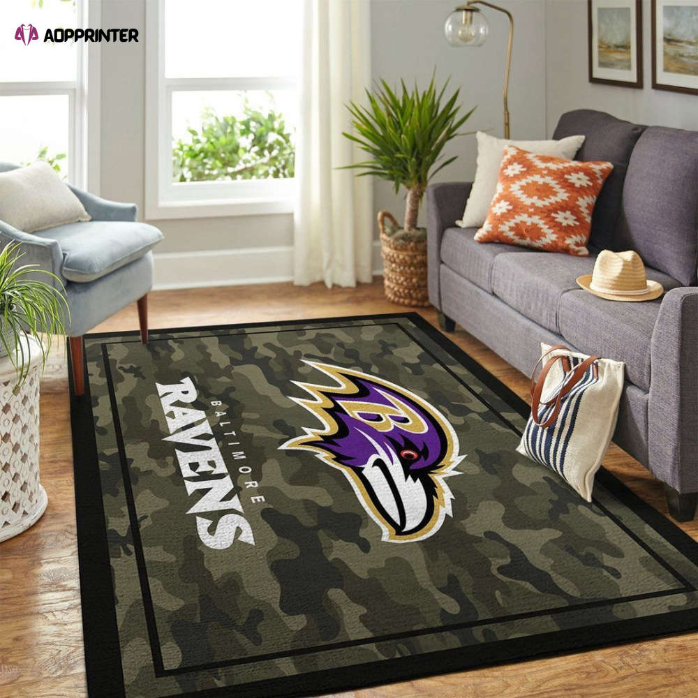 Baltimore Ravens Rug Living Room Floor Decor Fan Gifts