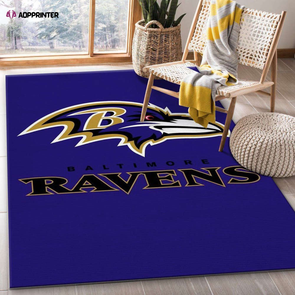 Baltimore Ravens Rug Living Room Floor Decor Fan Gifts