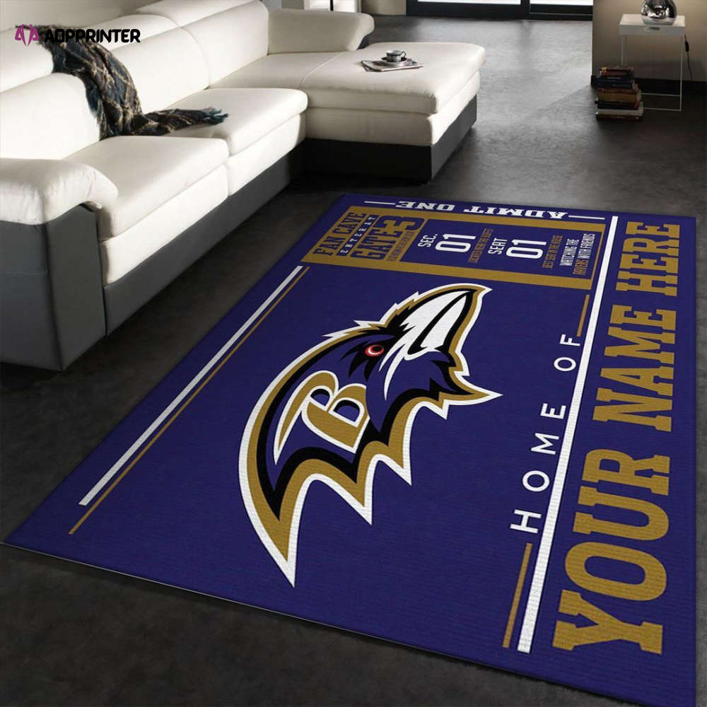 Baltimore Ravens Rug Living Room Floor Decor Fan Gifts