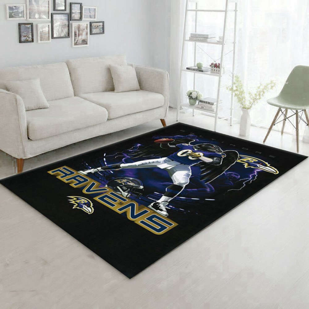 Baltimore Ravens Rug Living Room Floor Decor Fan Gifts