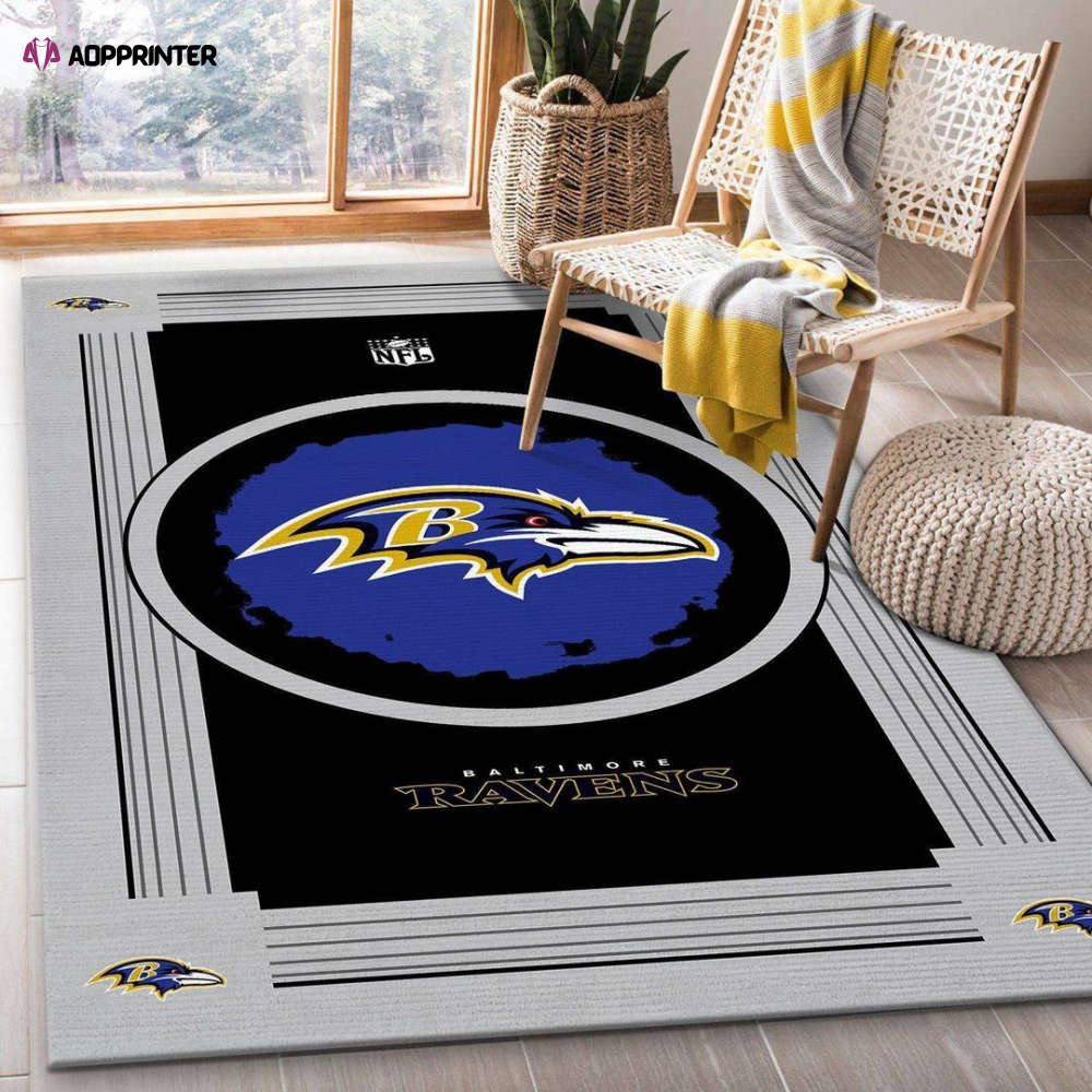 Baltimore Ravens Rug Living Room Floor Decor Fan Gifts