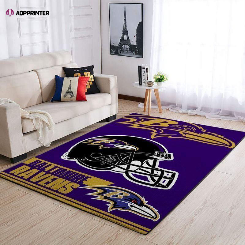 Baltimore Ravens Rug Living Room Floor Decor Fan Gifts