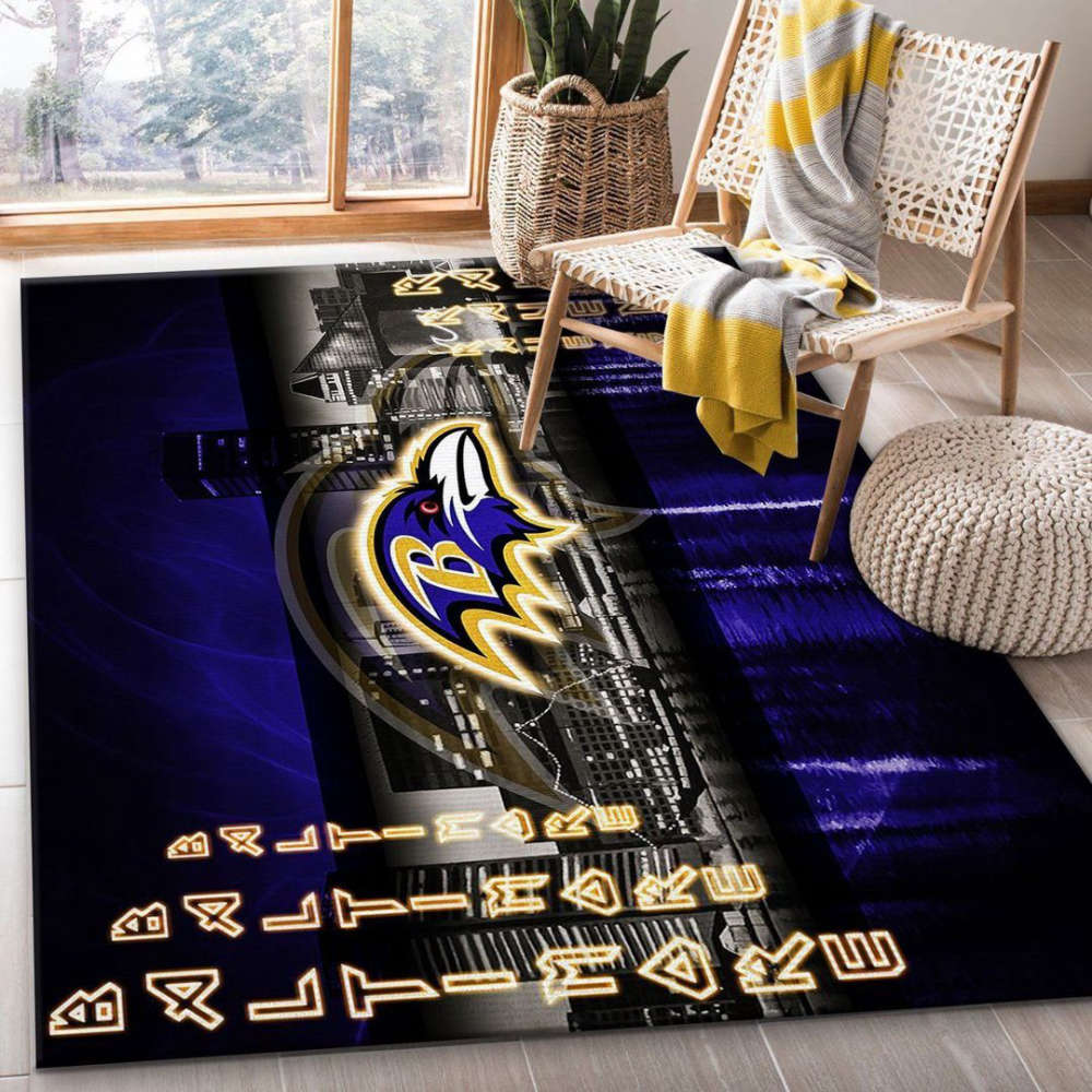 Baltimore Ravens Rug Living Room Floor Decor Fan Gifts