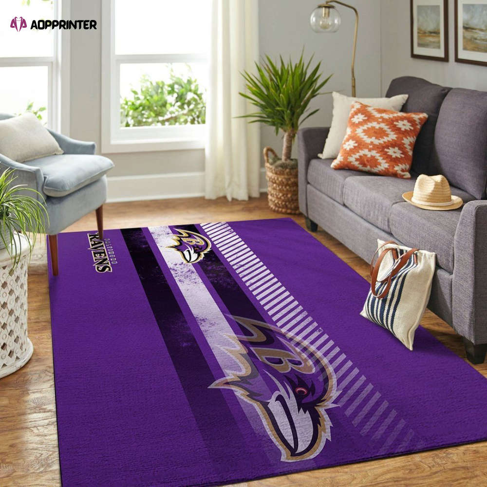 Baltimore Ravens Rug Living Room Floor Decor Fan Gifts