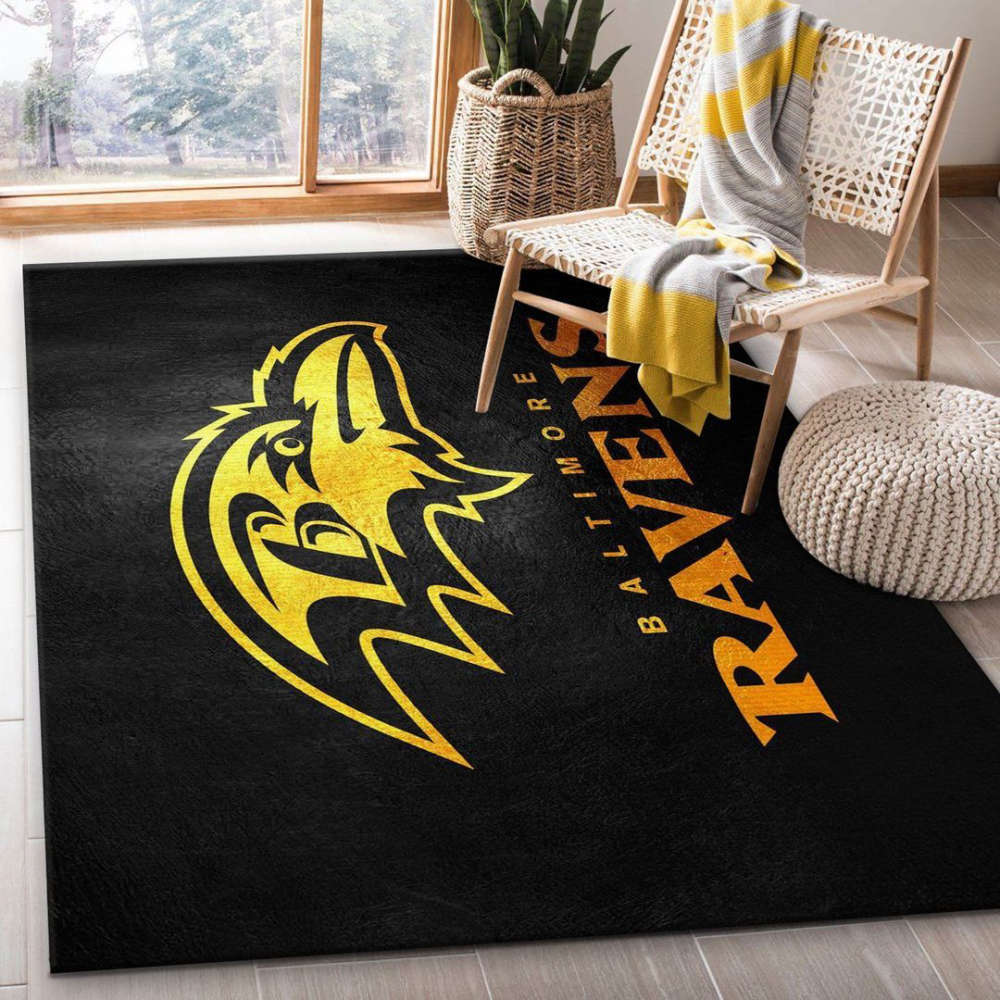 Baltimore Ravens Rug Living Room Floor Decor Fan Gifts