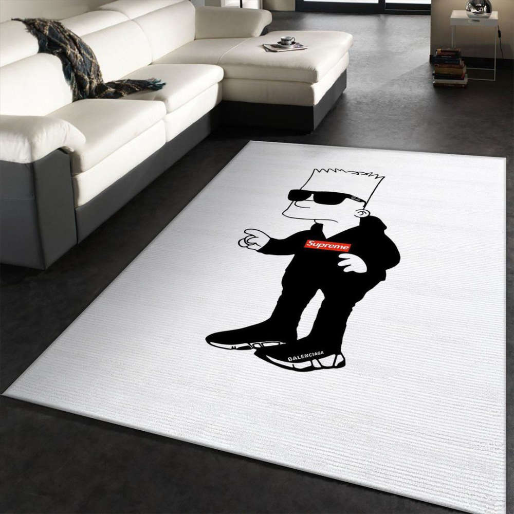 Bart Simpson Rectangle Rug Living Room Floor Decor Fan Gifts