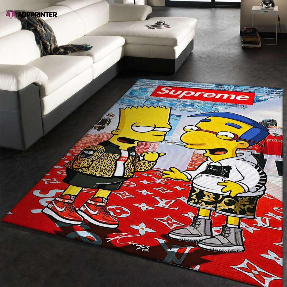 Bart Simpson Rug Living Room Floor Decor Fan Gifts