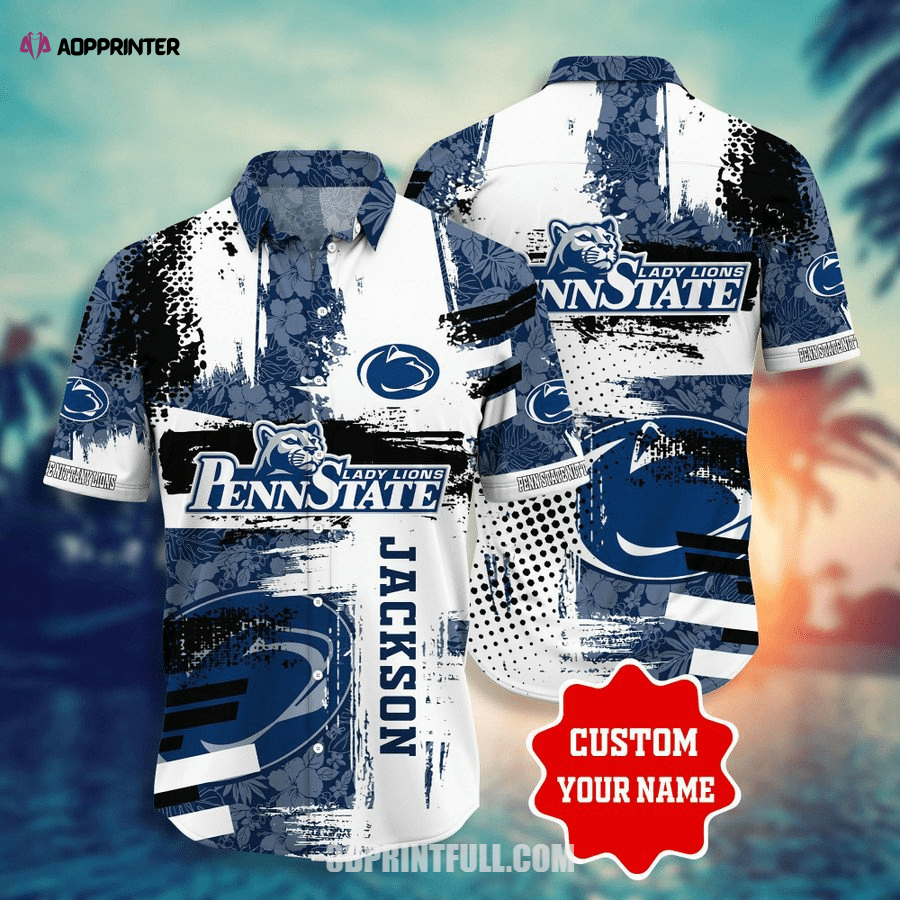 Beach Penn State Nittany Lions Men Hawaiian Shirt Logo 1