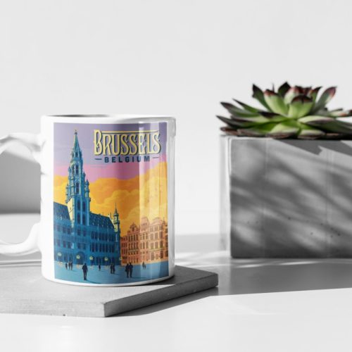 Belgium Brussels Brussels Mug Belgium Mug Brussels View Gift For Her Gift For Him 11 oz Ceramic Mug Gift