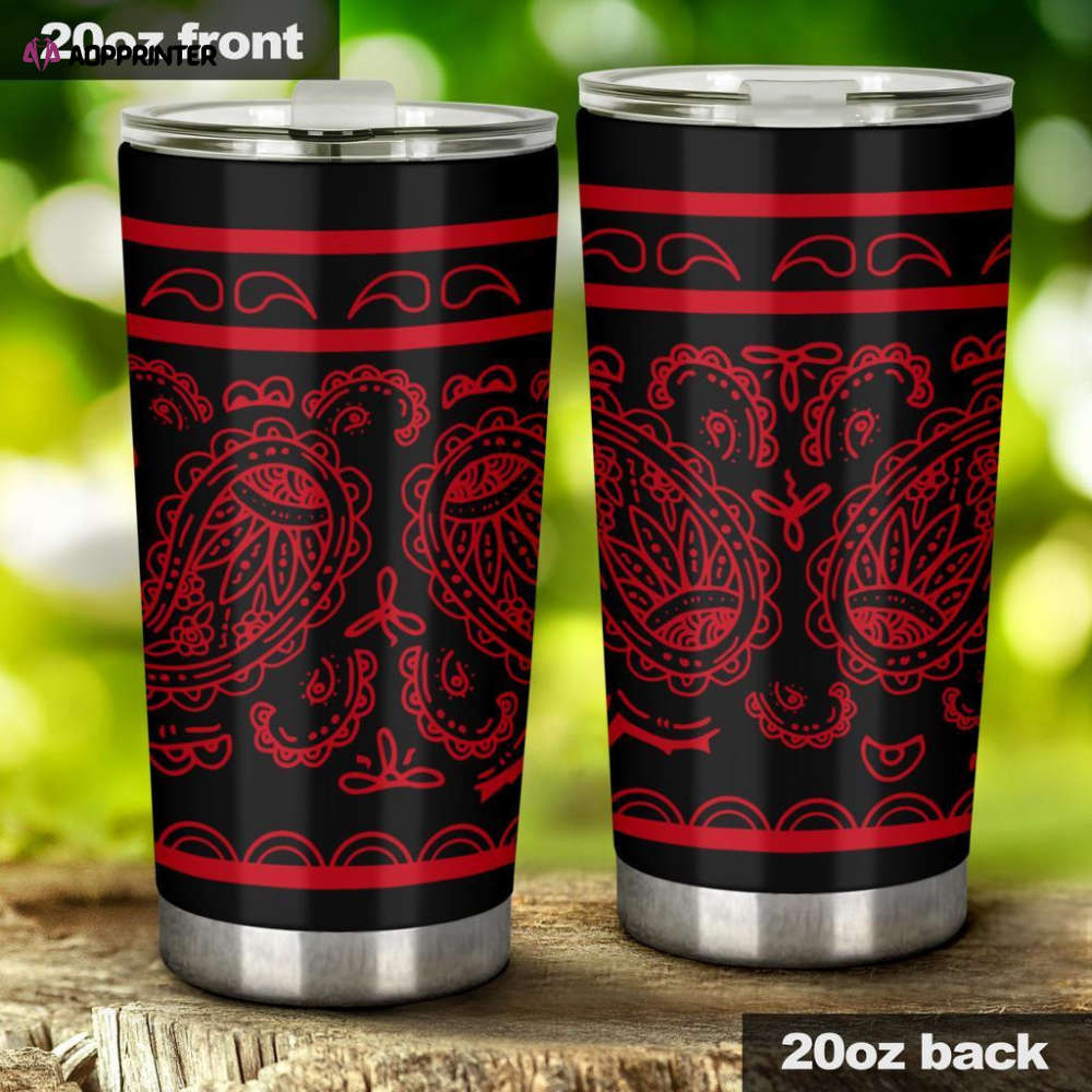 Black and Red Bandana Stainless Steel Tumbler