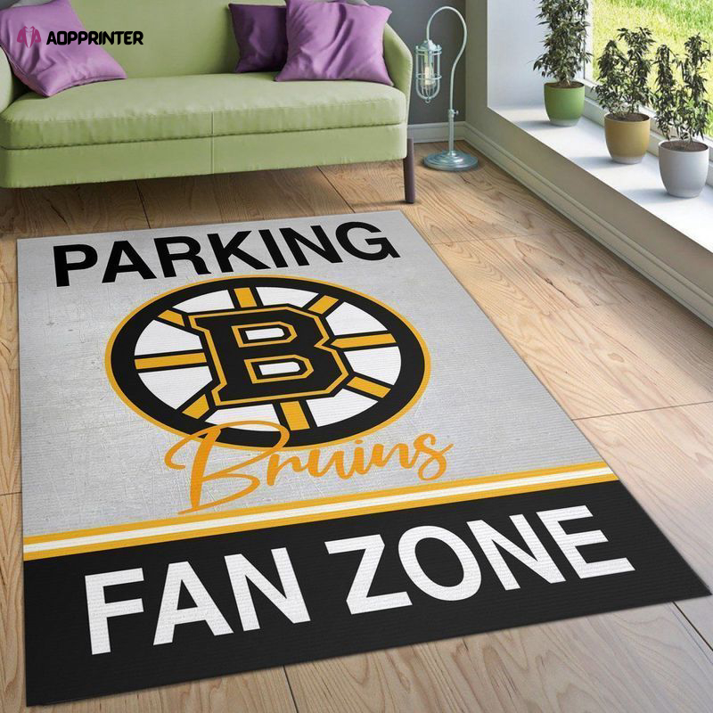 Boston Bruins Parking Rug Living Room Floor Decor Fan Gifts