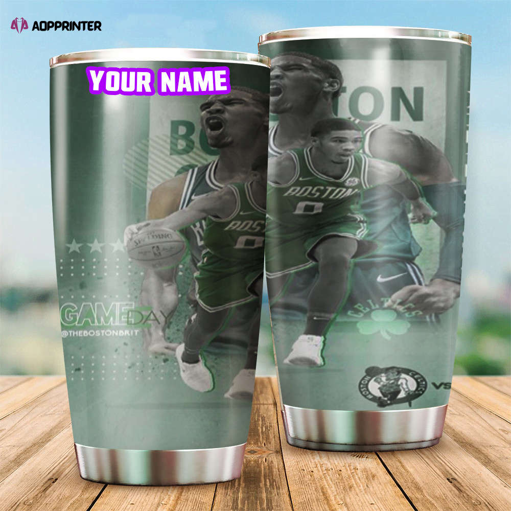 Boston Celtics Jayson Tatum Came Day Personalized Foldable Stainless Steel Tumbler Cup Keeps Drinks Cold And Hot