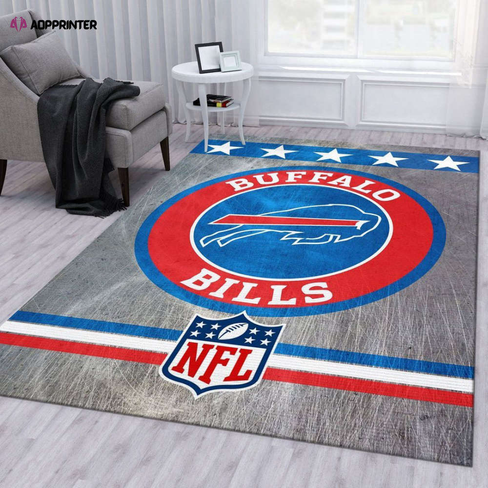 Buffalo Bills Rug Living Room Floor Decor Fan Gifts