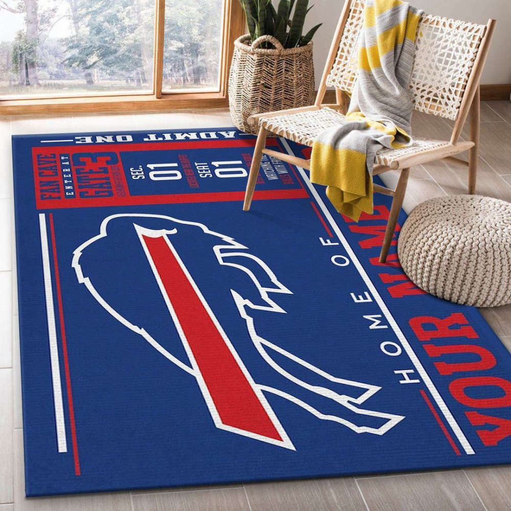 Buffalo Bills Rug Living Room Floor Decor Fan Gifts