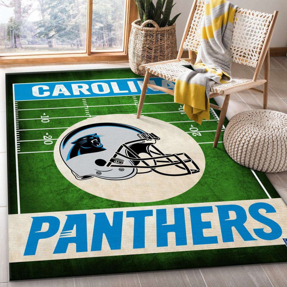Carolina Panthers End Zone Rug Living Room Floor Decor Fan Gifts