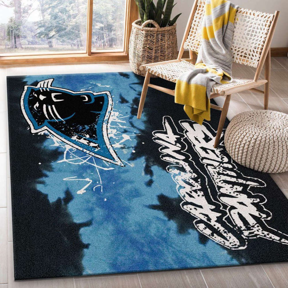 Carolina Panthers Fade Rug Living Room Floor Decor Fan Gifts