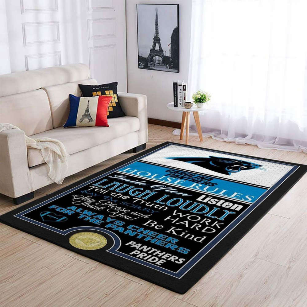 Carolina Panthers Rug Living Room Floor Decor Fan Gifts