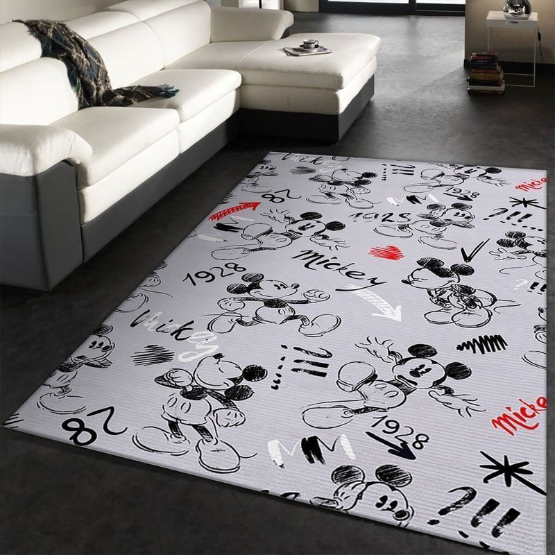 Celebrating 90 Years Of Mickey Mouse Rug Living Room Floor Decor Fan Gifts