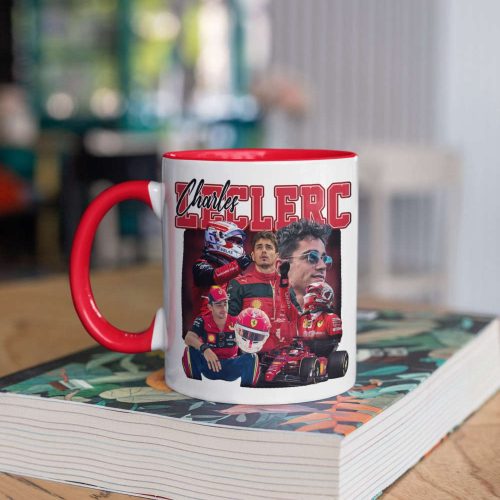 Charles Leclerc Vintage 90s Mug, Leclerc Fan, F1 Formula One Fan Gift, F1 Grand Prix, Leclerc Coffee Mug, White 11 oz Ceramic, Birthday Gift