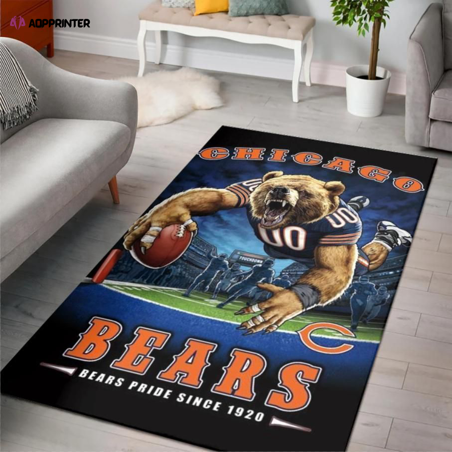 Chicago Bears 80 Years Rug Living Room Floor Decor Fan Gifts