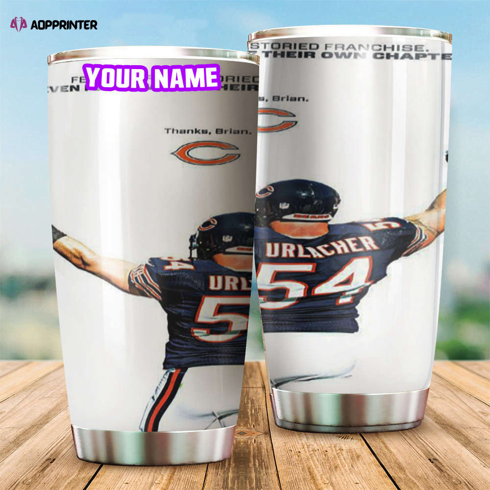 Chicago Bears Brian Urlacher2 Personalized Foldable Stainless Steel Tumbler Cup Keeps Drinks Cold And Hot