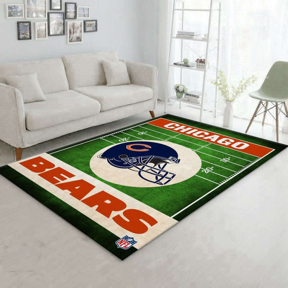 Chicago Bears End Zone Rug Living Room Floor Decor Fan Gifts