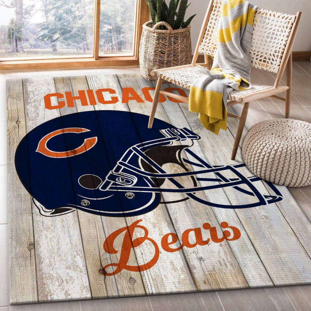 Chicago Bears Helmet Rug Living Room Floor Decor Fan Gifts