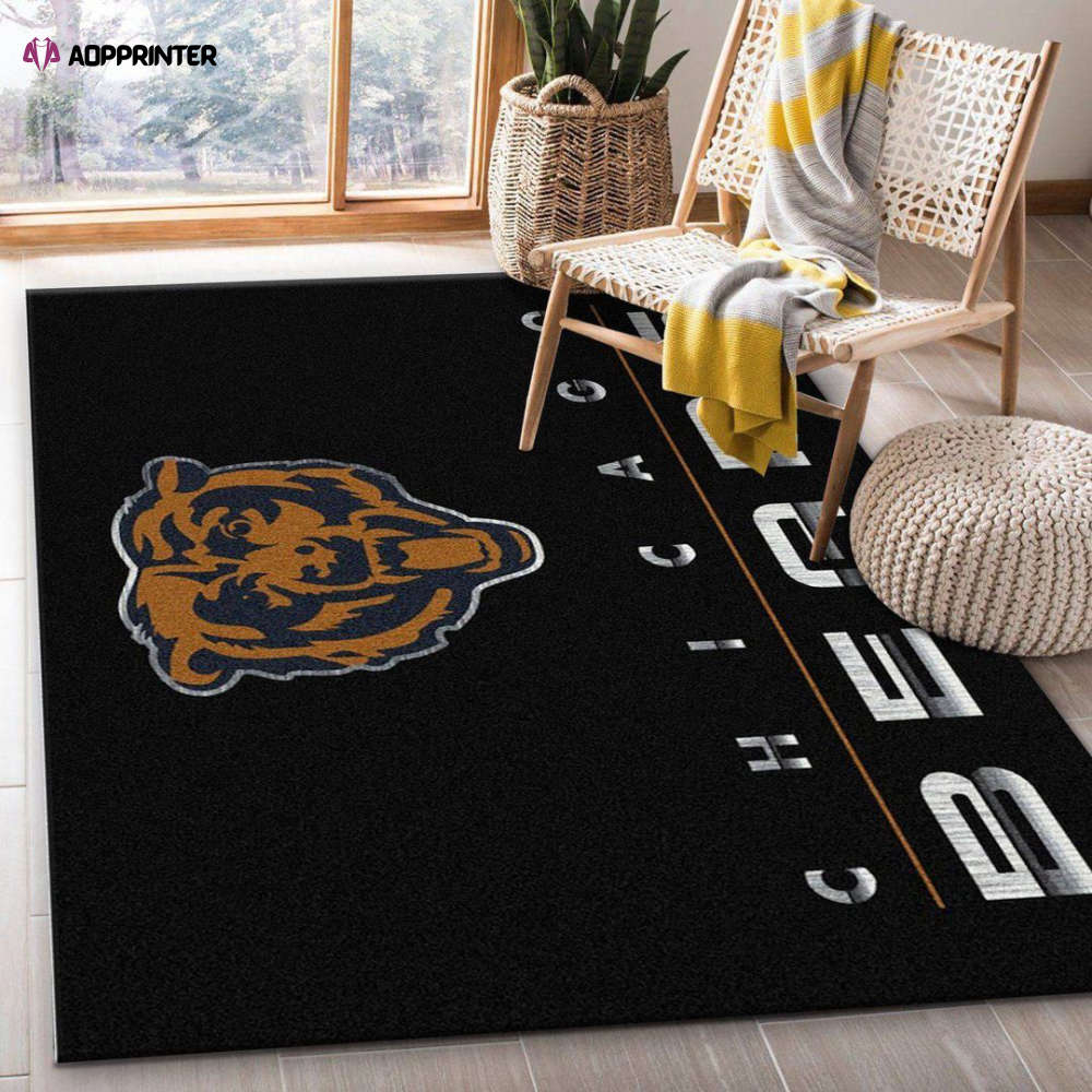 Chicago Bears Imperial Chrome Rug Living Room Floor Decor Fan Gifts