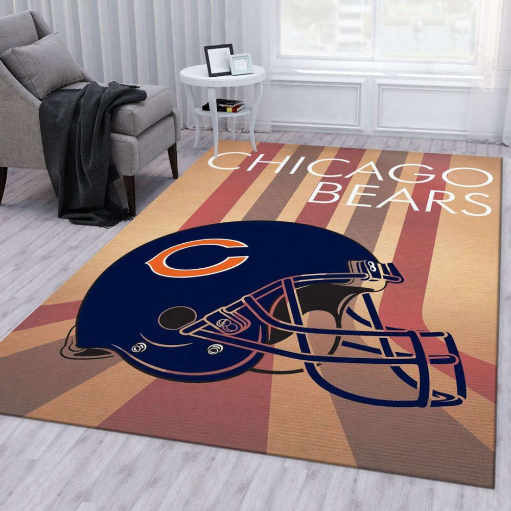 Chicago Bears Retro Rug Living Room Floor Decor Fan Gifts