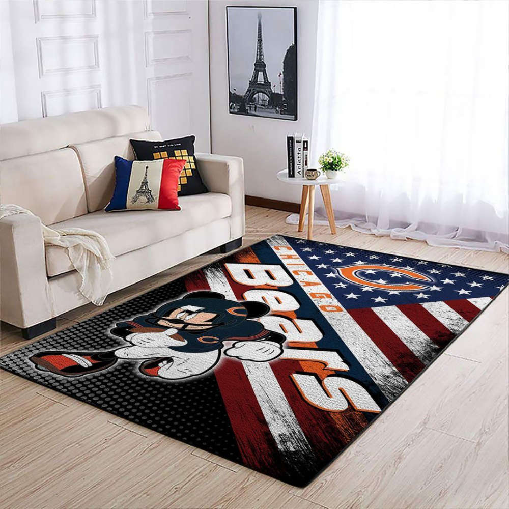 Chicago Bears Rug Living Room Floor Decor Fan Gifts