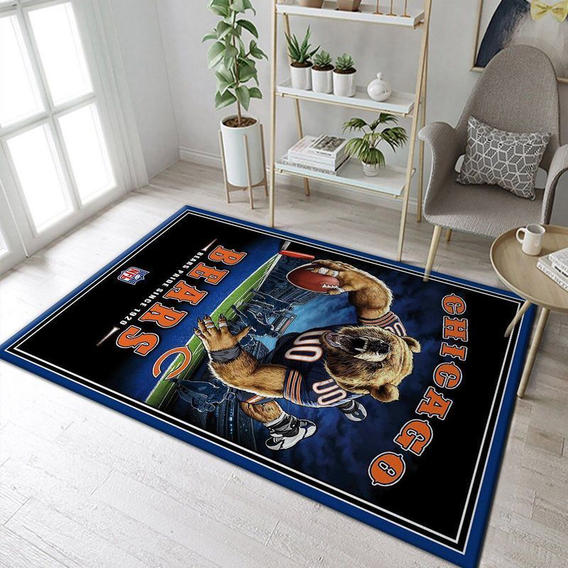 Chicago Bears Rug Living Room Floor Decor Fan Gifts