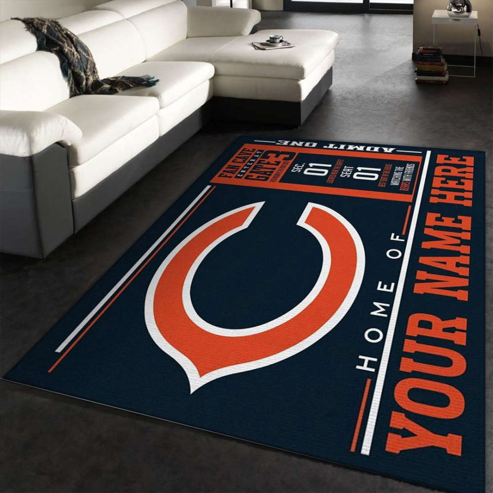 Chicago Bears Rug Living Room Floor Decor Fan Gifts