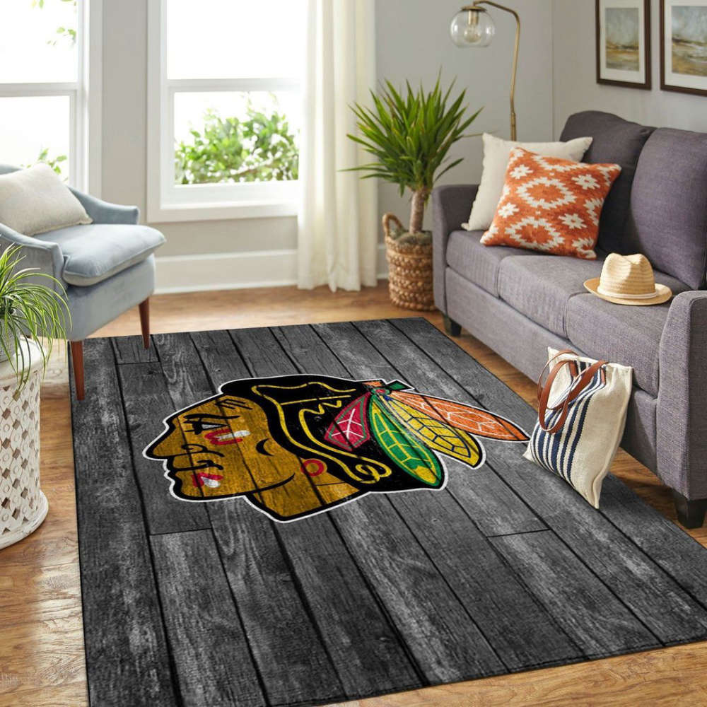 Chicago Blackhawks Rug Living Room Floor Decor Fan Gifts